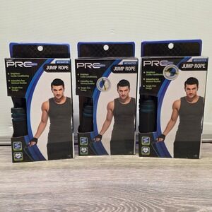 Pro Strength Weighted Jump Rope 3 Pack Black Blue Tangle Free Cardio Toning 2020
